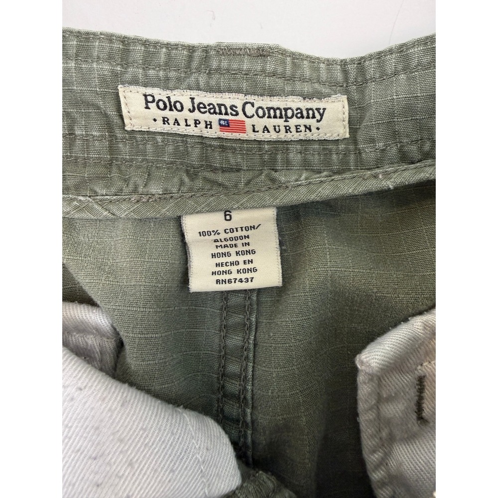 Polo Jeans Co Ralph Lauren Women's Skirt 6 Green Utility Cargo‎ Ripstop VTG 90s - Picture 4 of 4